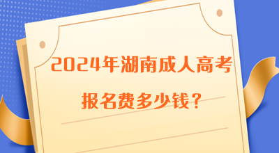 2024年湖南成人高考报名费标准