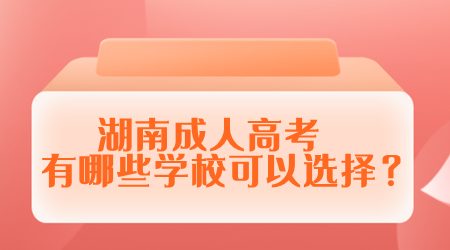 湖南成人高考都有哪些学校可以选择？
