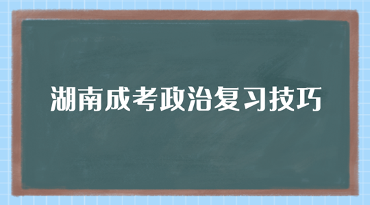 2024湖南成人高考专升本政治复习技巧