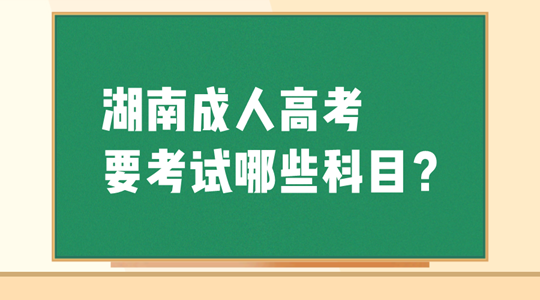 湖南成人高考要考试哪些科目