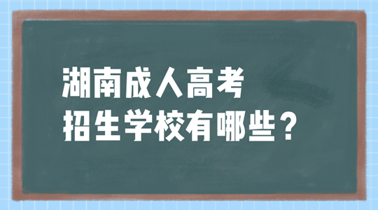 湖南成人高考招生学校有哪些