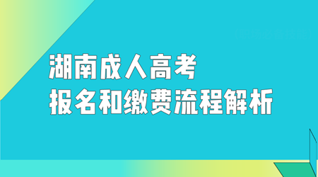 湖南成人高考报名和缴费流程解析